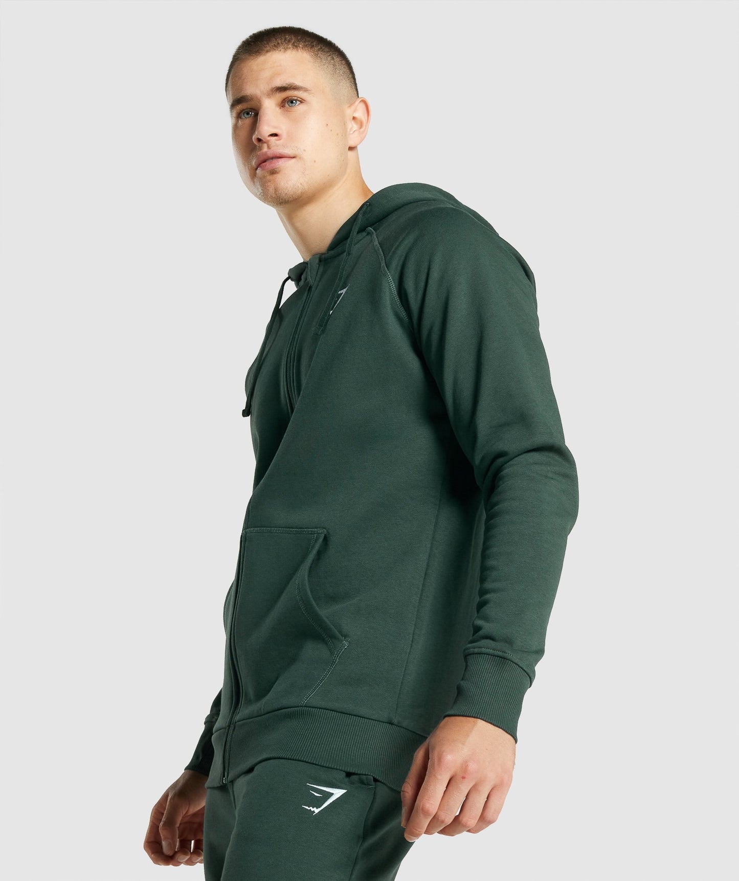 Gymshark Crest Zip Up Hoodie - Dunkelgrün