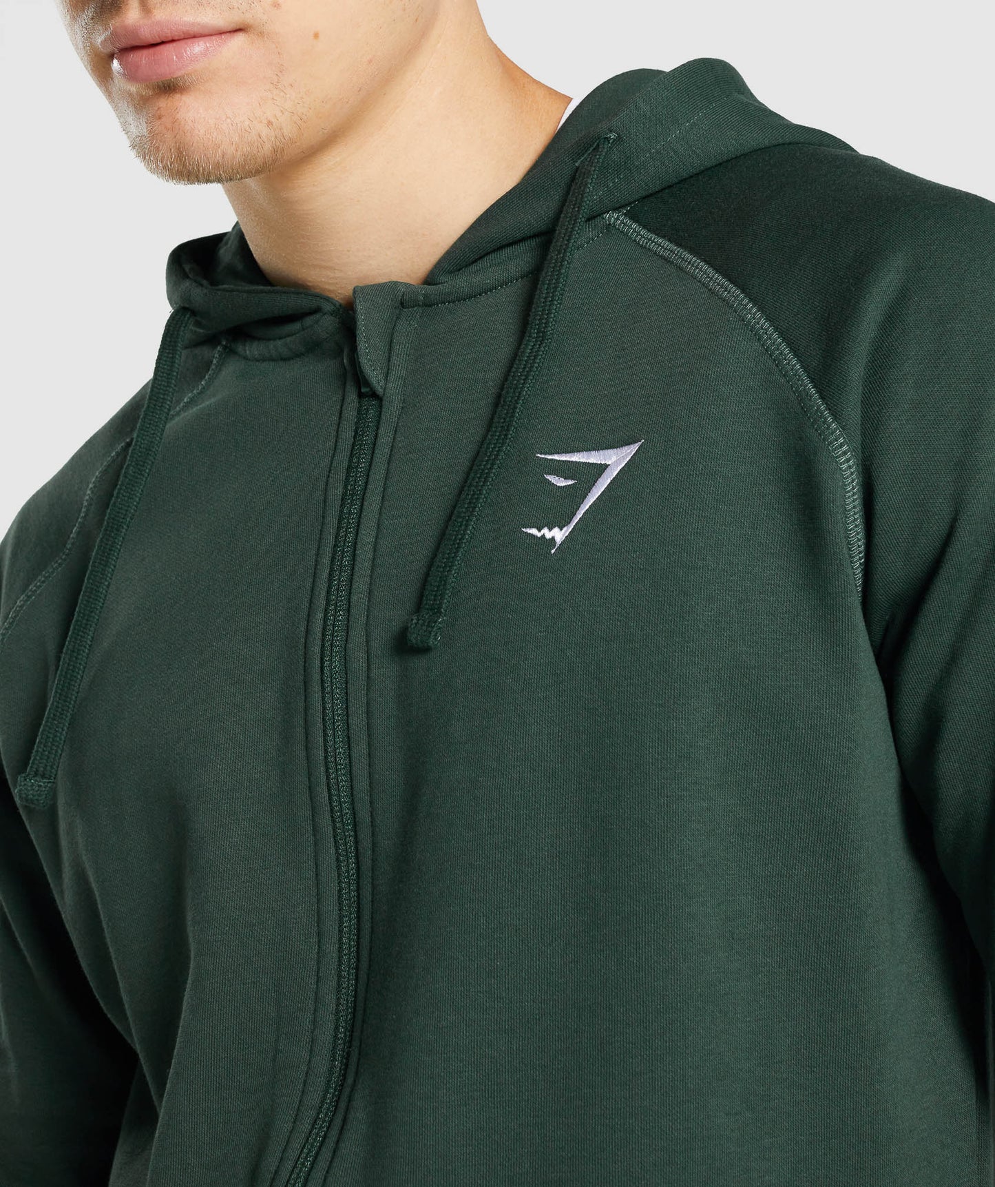 Gymshark Crest Zip Up Hoodie - Dunkelgrün