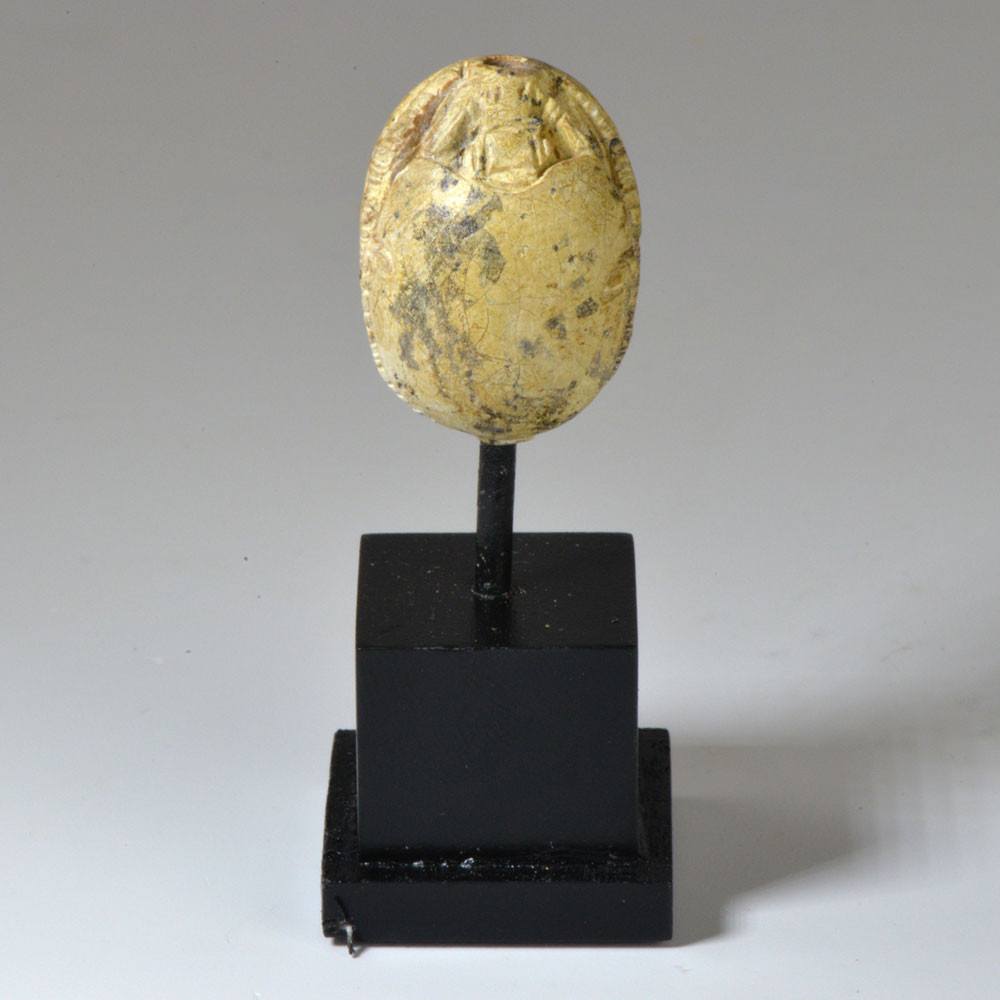 Ein ägyptischer Skarabäus mit Specksteinmuster, Hyksos-Zeit, ca. 1600 v. Chr.