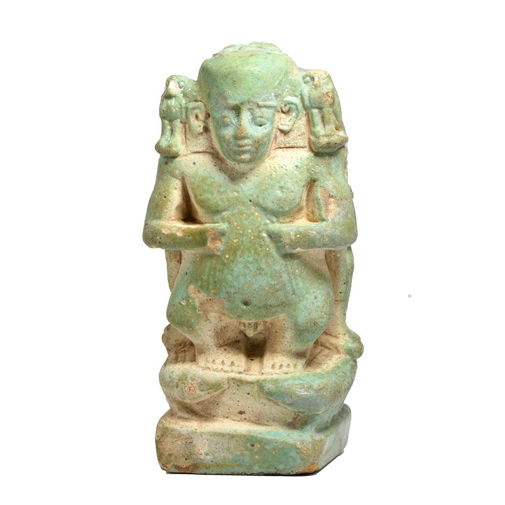 ایک مصری faience Cippus ، دیر سے مدت CA. 664-332 قبل مسیح