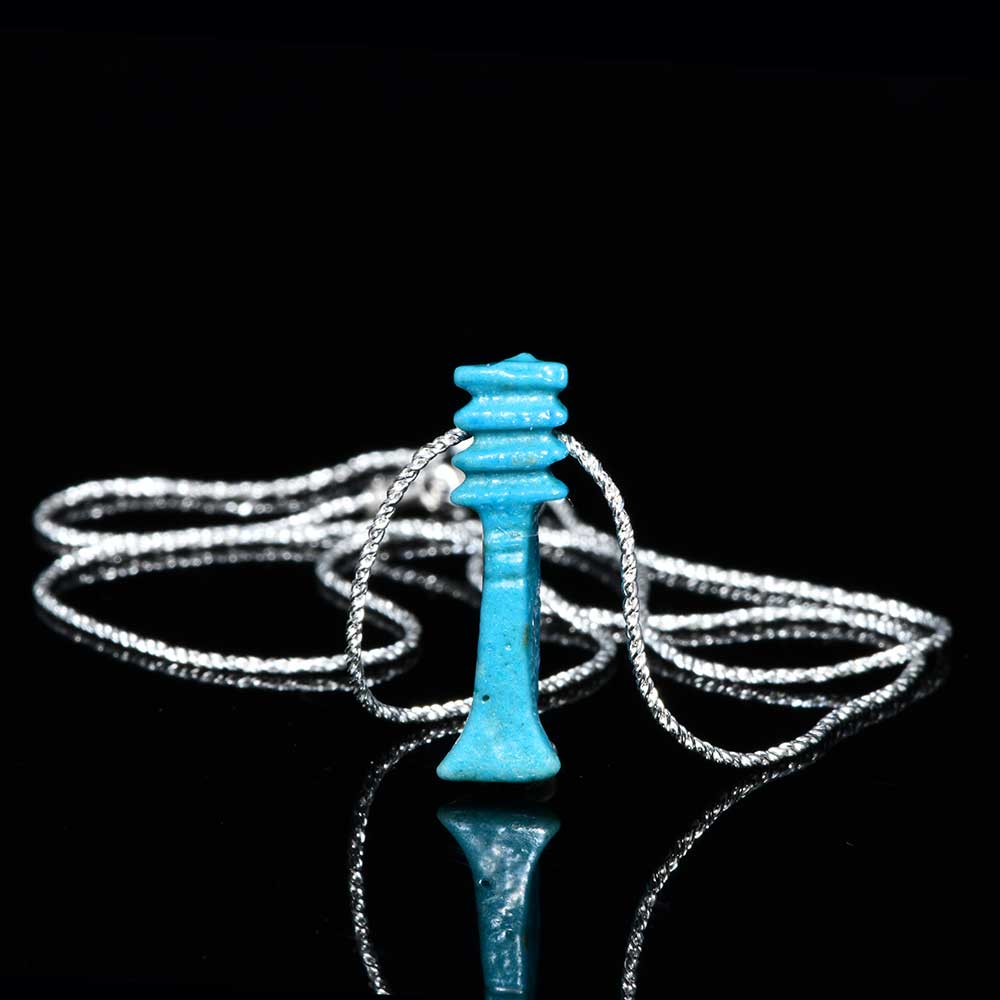 Ein ägyptisches Fayence-Djed-Säulenamulett, Spätzeit, ca. 664 - 332 v. Chr.