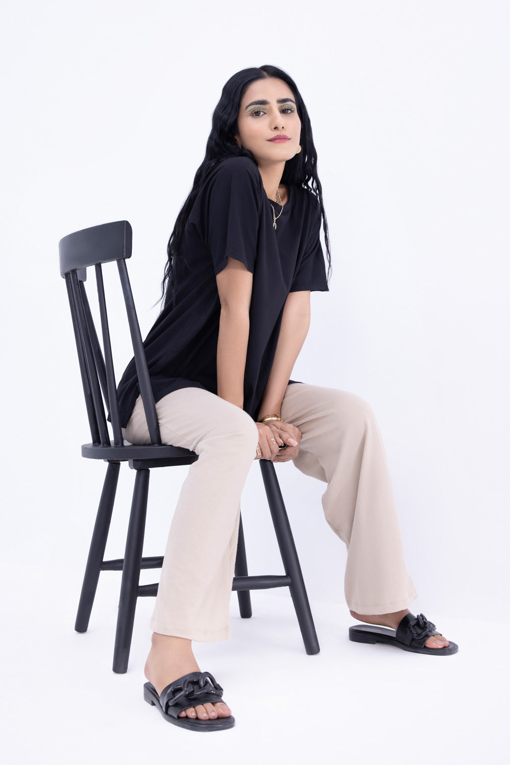 Oversized Cotton T-Shirt With Side Slits