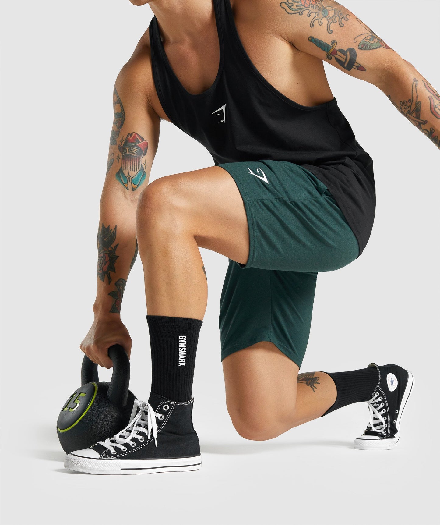 Gymshark bestickte Logo -Crew -Socken - schwarz