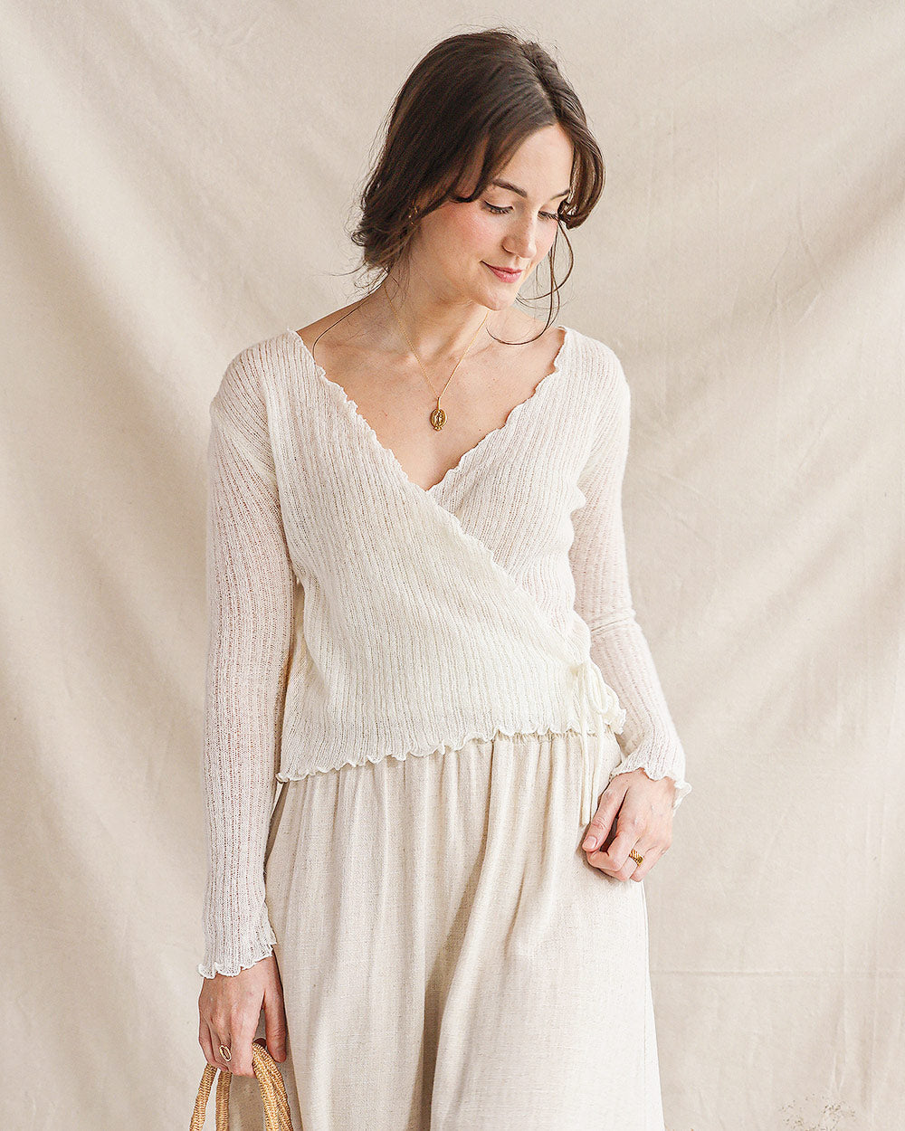 Stricktop mit Arabesken-Print