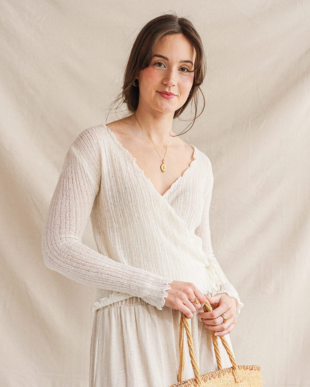Stricktop mit Arabesken-Print