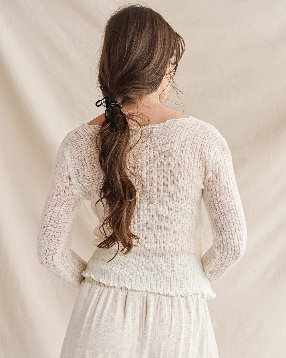 Stricktop mit Arabesken-Print