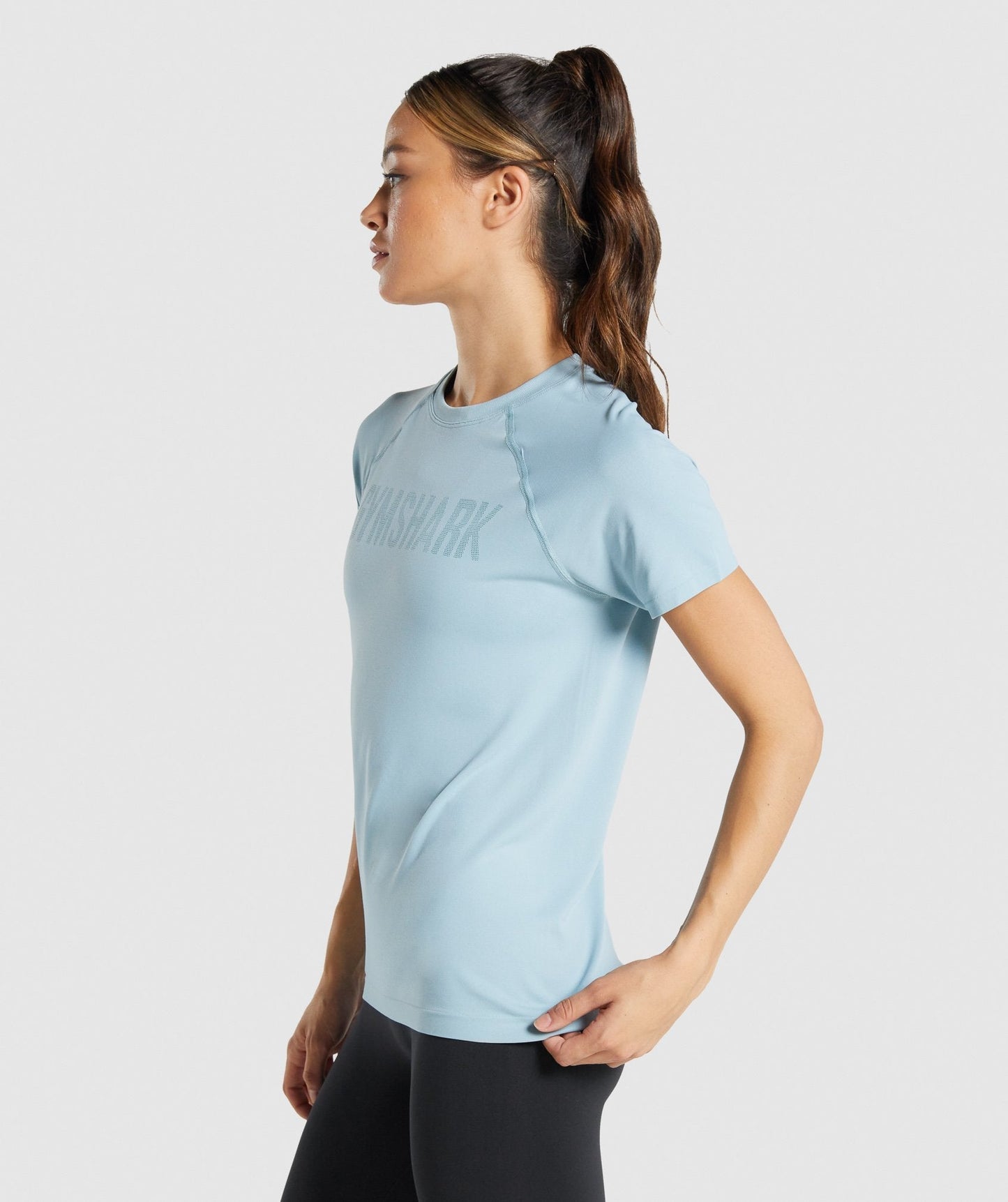 Gymshark Fit nahtloses lose T -Shirt - Blau