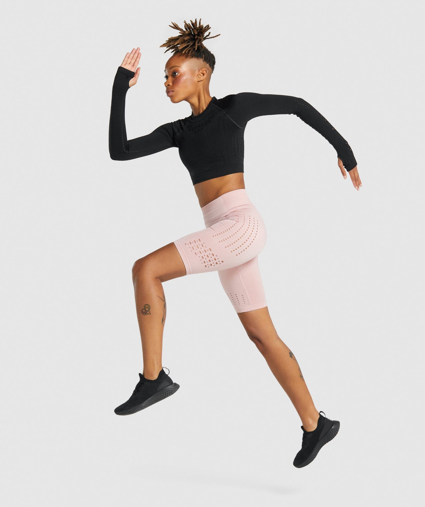 Gymshark Glühen nahtlose Shorts - hellrosa