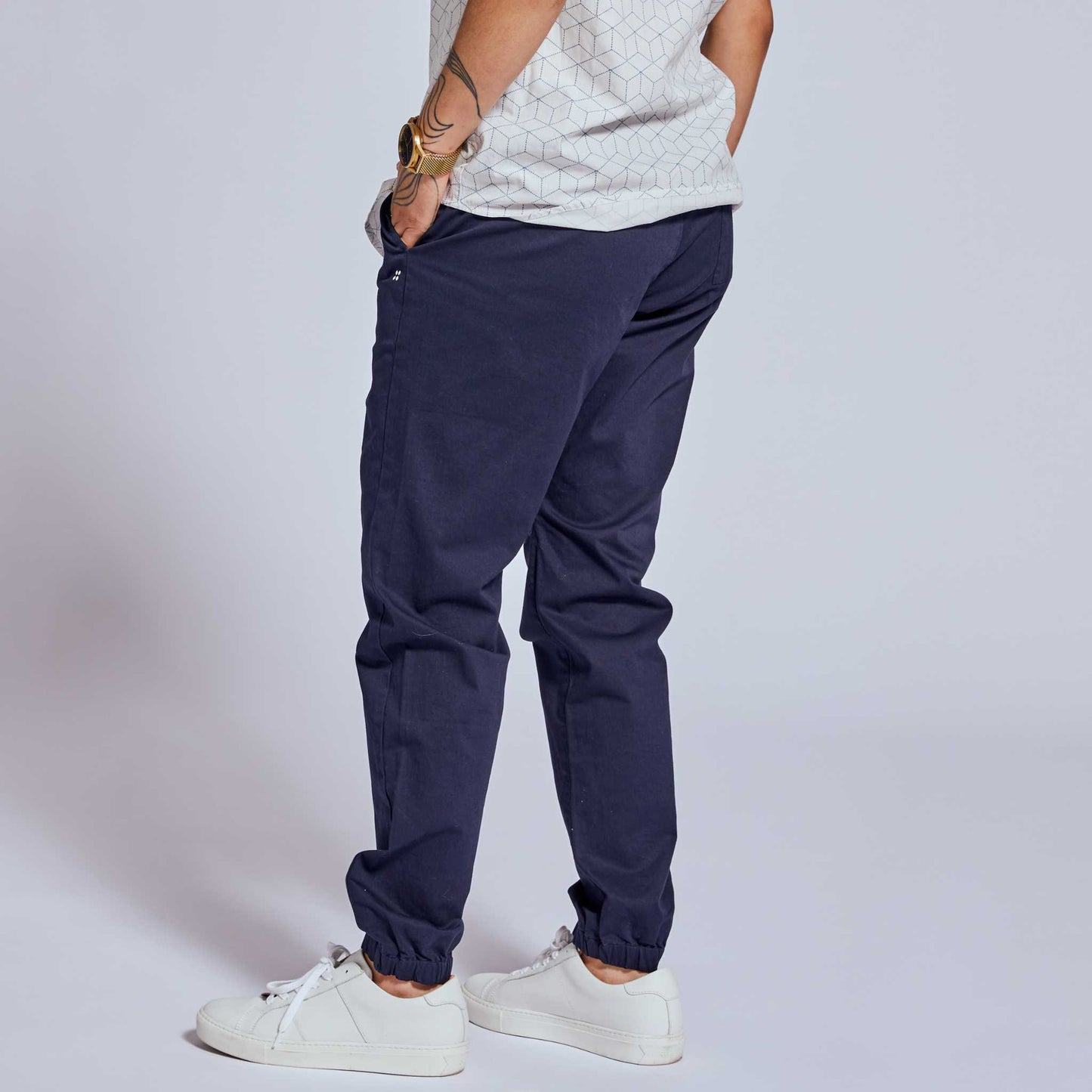 Die Graf Navy Stretch-Hose mit Bund