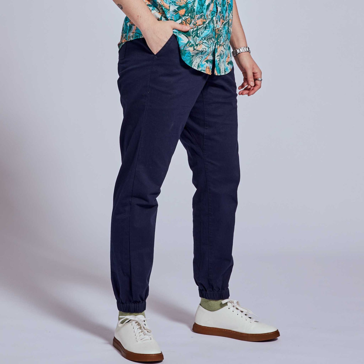 Die Graf Navy Stretch-Hose mit Bund
