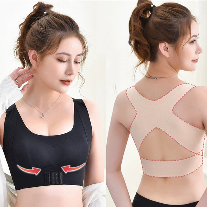 2 In 1 Bra Posture Corrector Sports Support Fitness Bralette Front Closure Bras Fitness Vest Push Up Bra for Women
