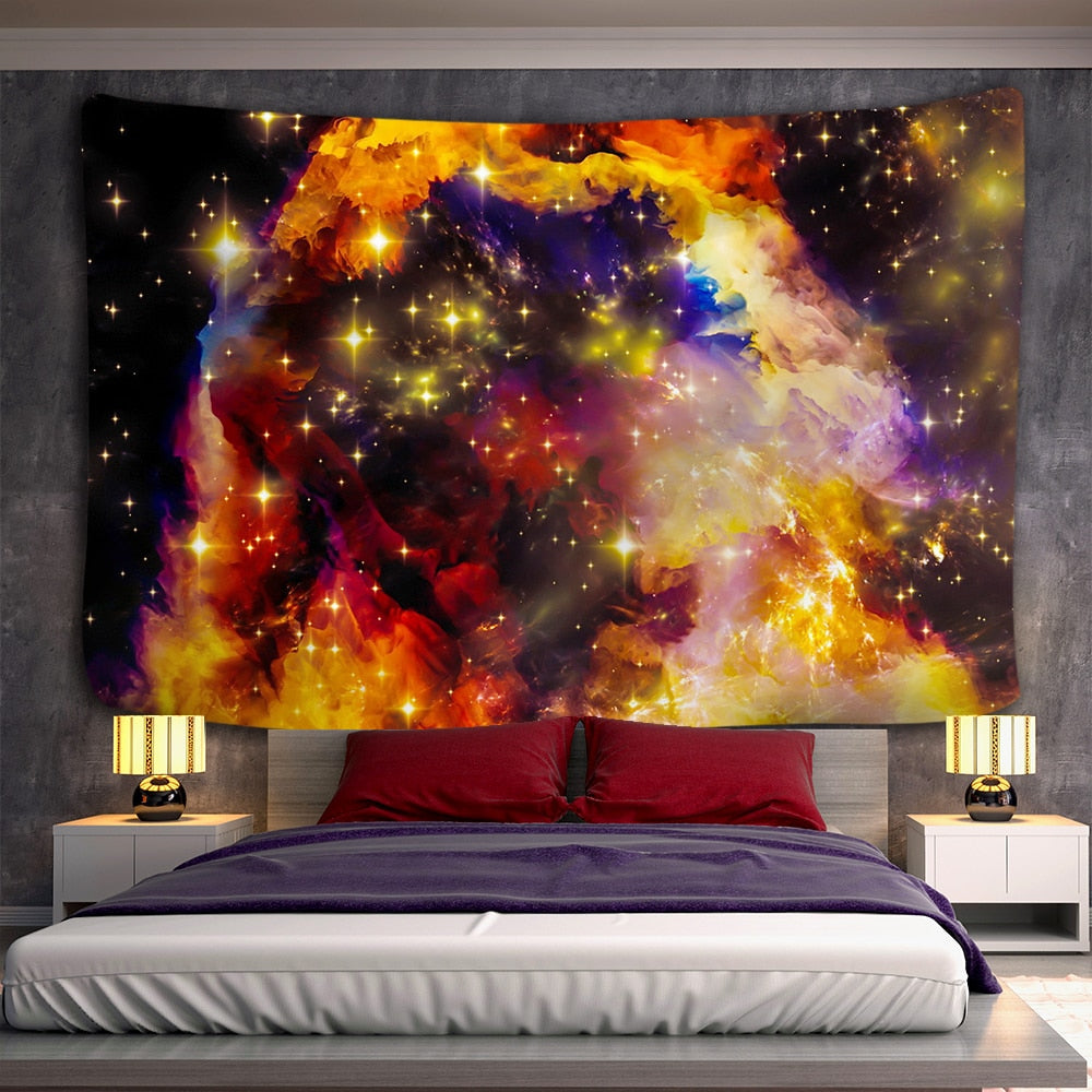 3D Galaxy Psychedelic Wall Tapestry Planet Space Tapestry Hanging Polyester Boho Decorations High Quality Wall Hanging