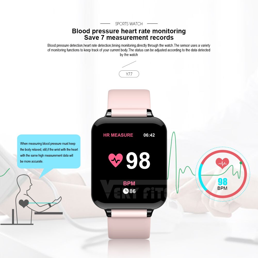 VERYFiTEK B57 Smart Watch Blood Pressure Oxygen Fitness Bracelet Watch Heart Rate Monitor IP67 Men Women Sport Smartwatch B57