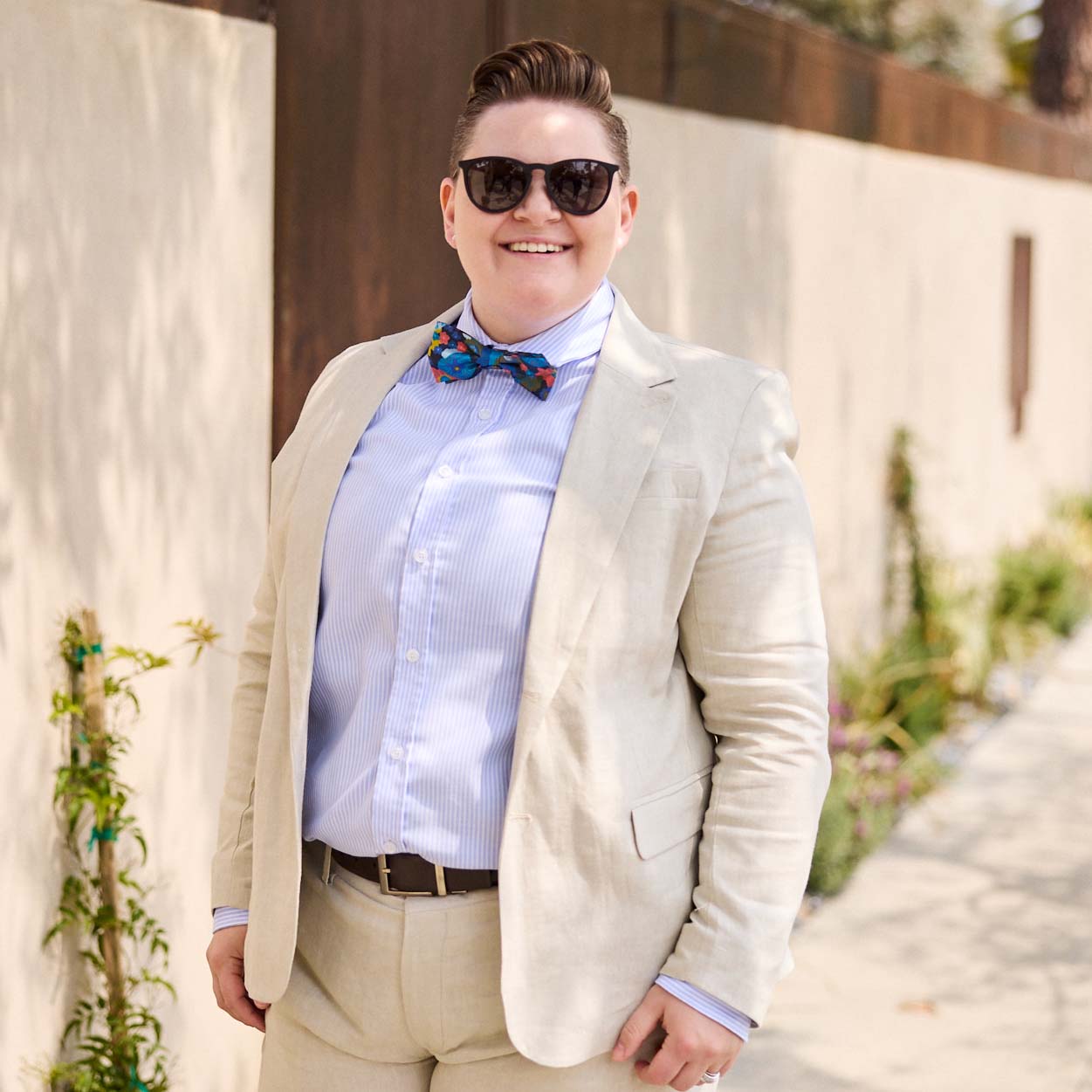 Light Blue Striped Easy-Care Dress Shirt