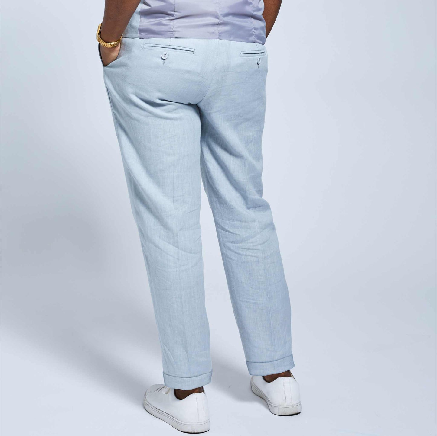 Hellgraue Leinenhose