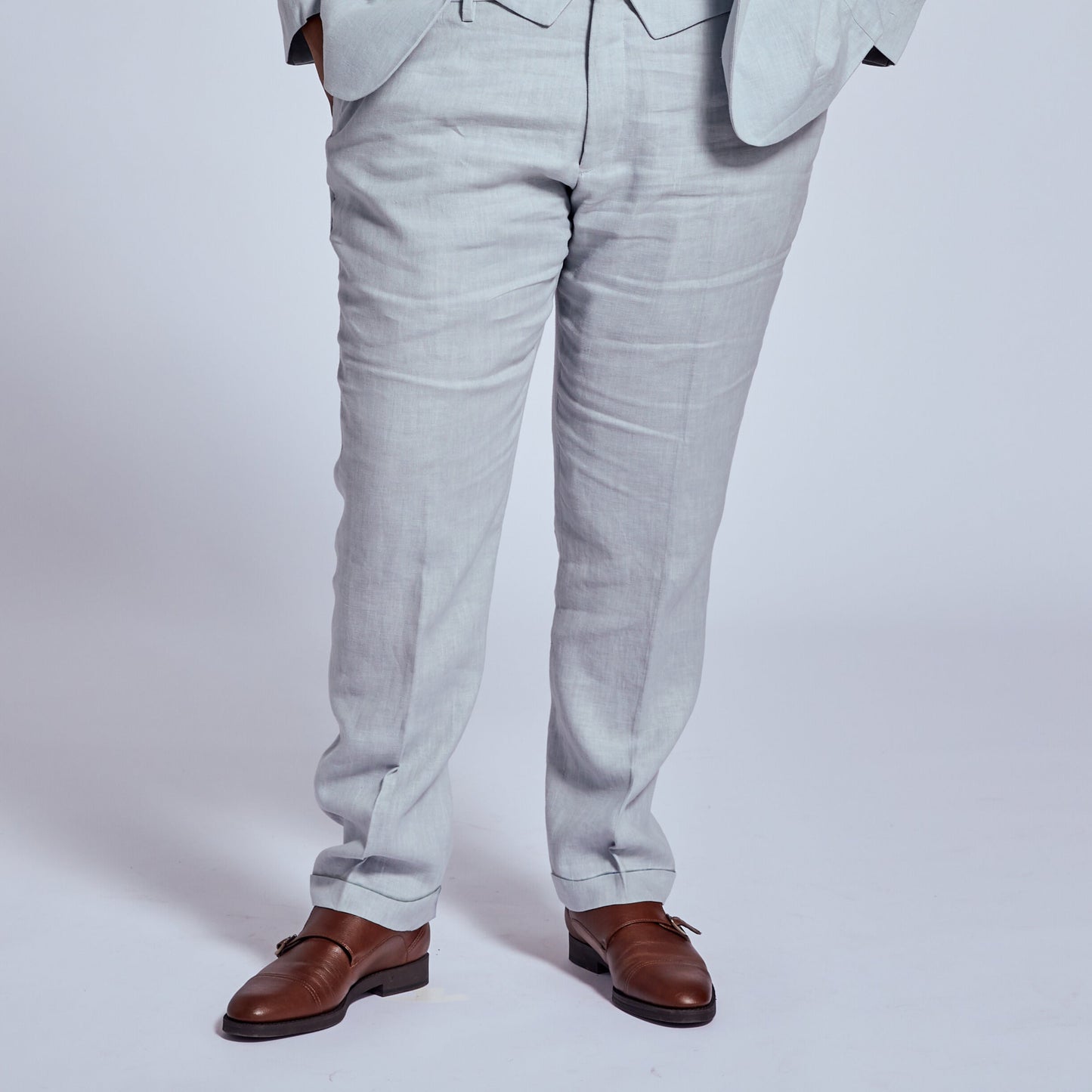 Hellgraue Leinenhose