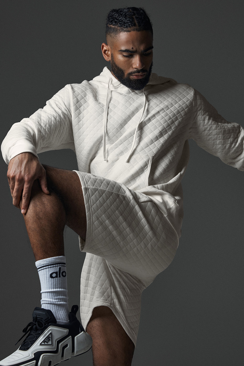 Gesteppte Stadium-Shorts - Elfenbein