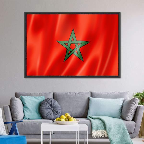 Morocco Flag Canvas Wall Art-3 Horizontal-Gallery Wrap-25" x 16"-Tiaracle