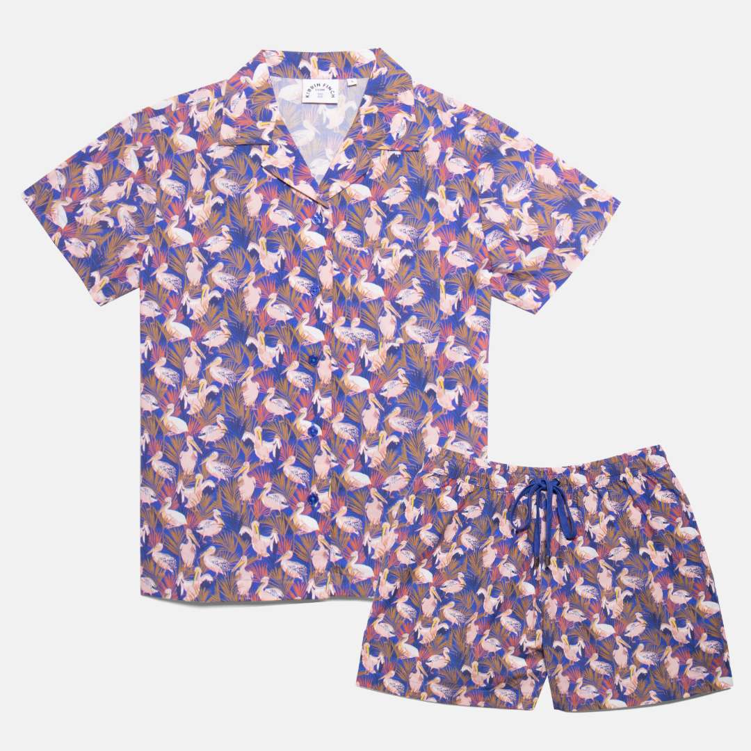 Cabana-Set mit Pelikan-Print