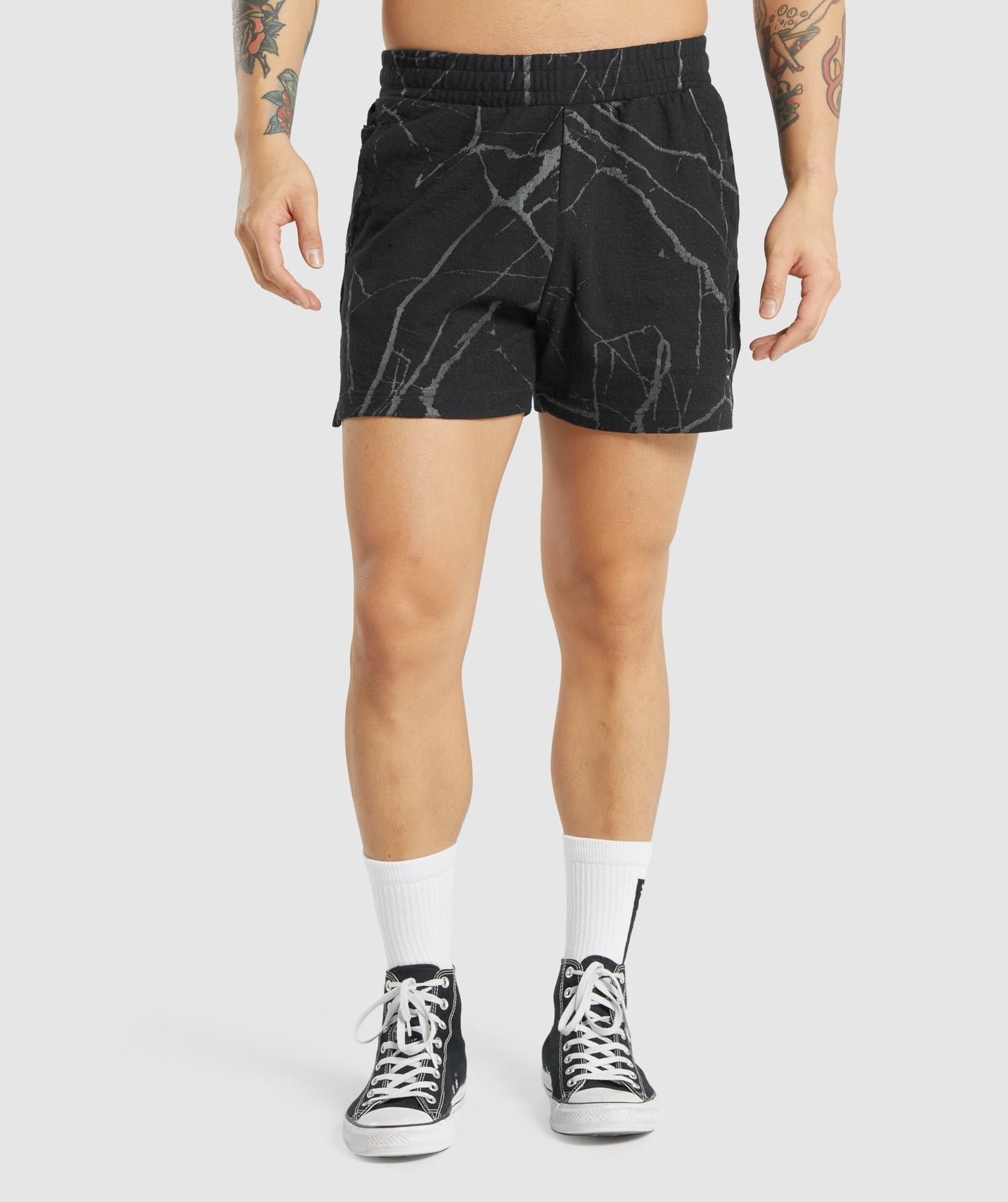 Gymshark Power 5 "Shorts - Schwarzer Druck