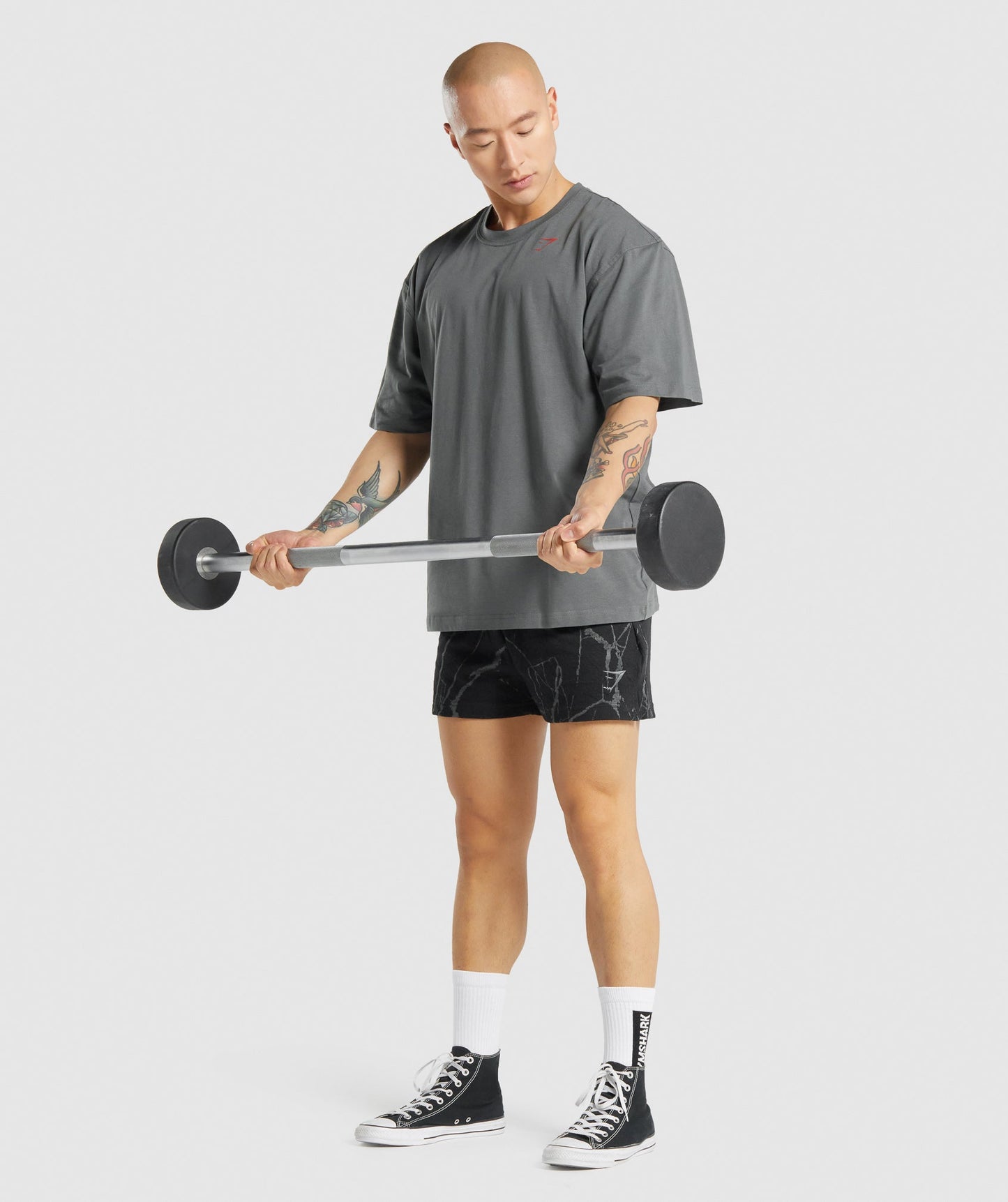 Gymshark Power 5 "Shorts - Schwarzer Druck
