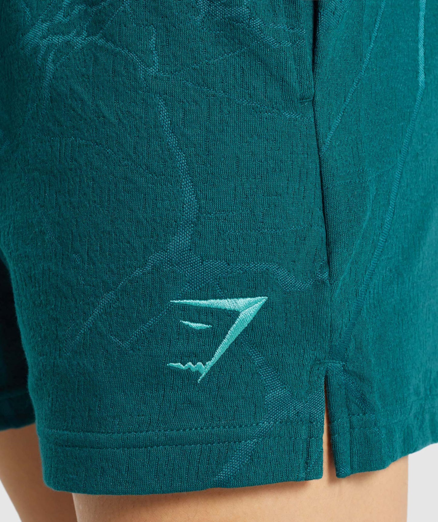 Gymshark Power 5 "Shorts - blaugrüne Druck