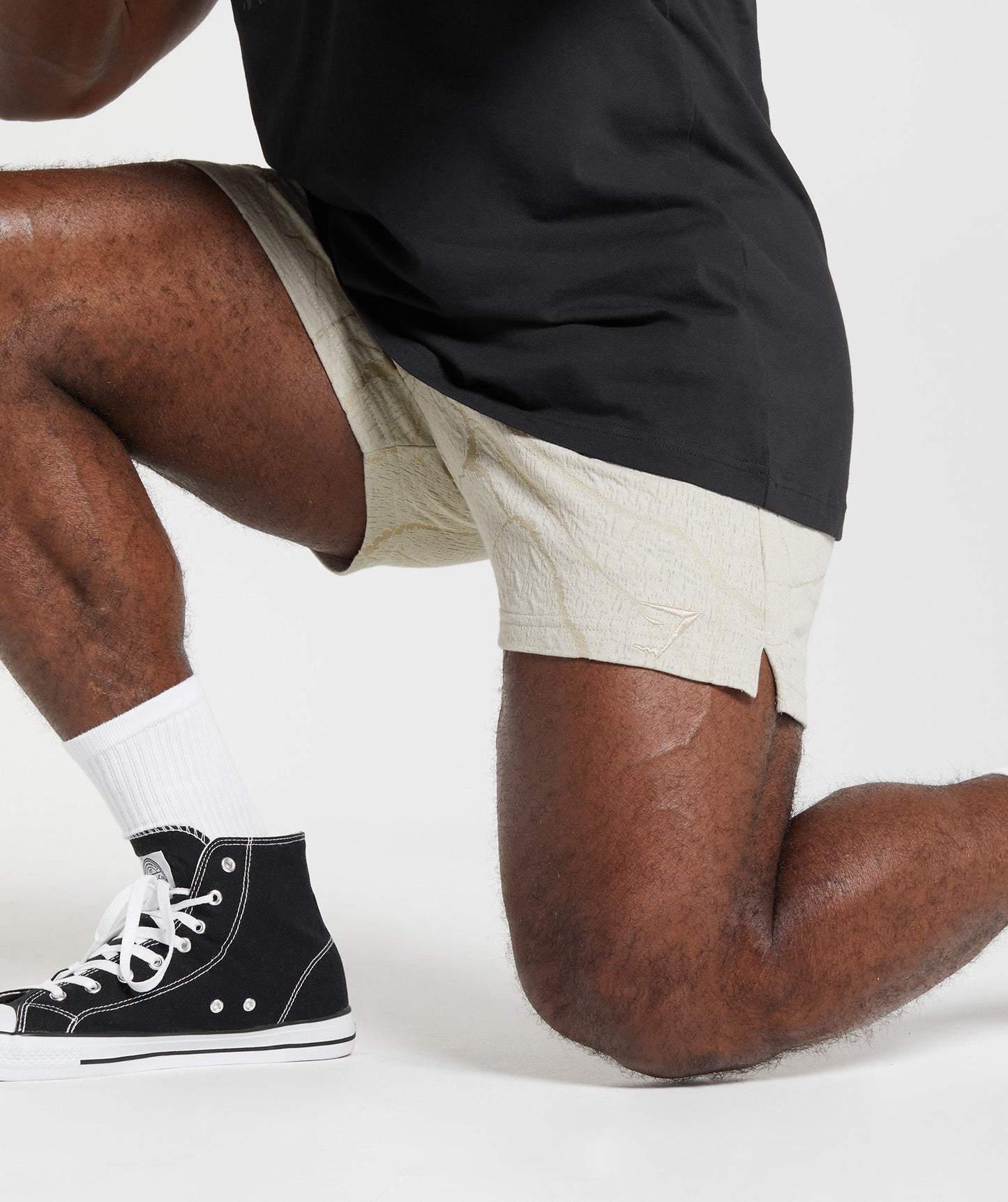 Gymshark Power 5" Short - Pebble Grey Print