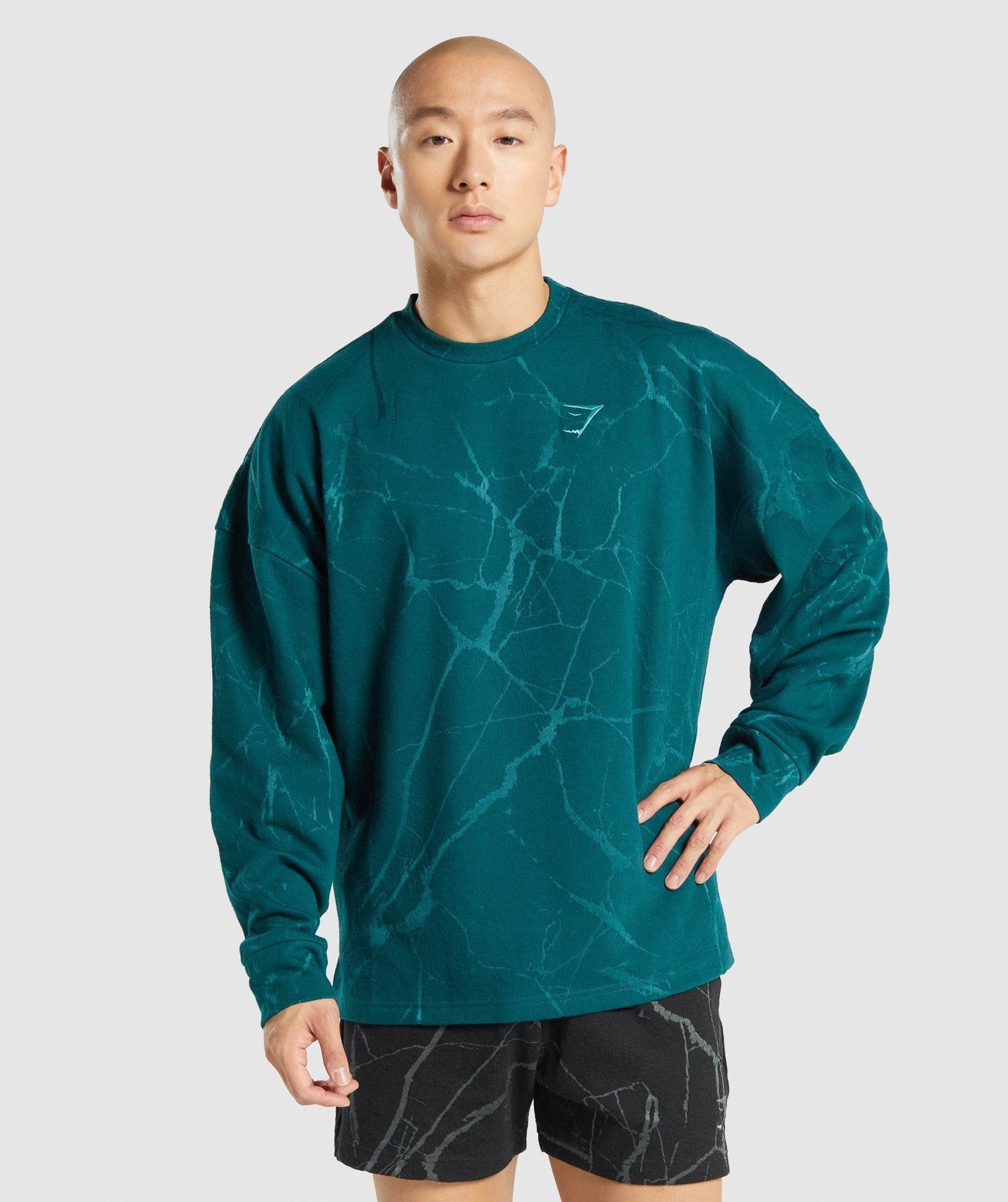 Gymshark Power Crew - Teal Print