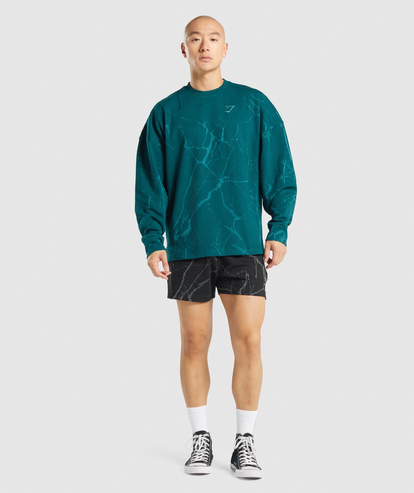 Gymshark Power Crew - Teal Print
