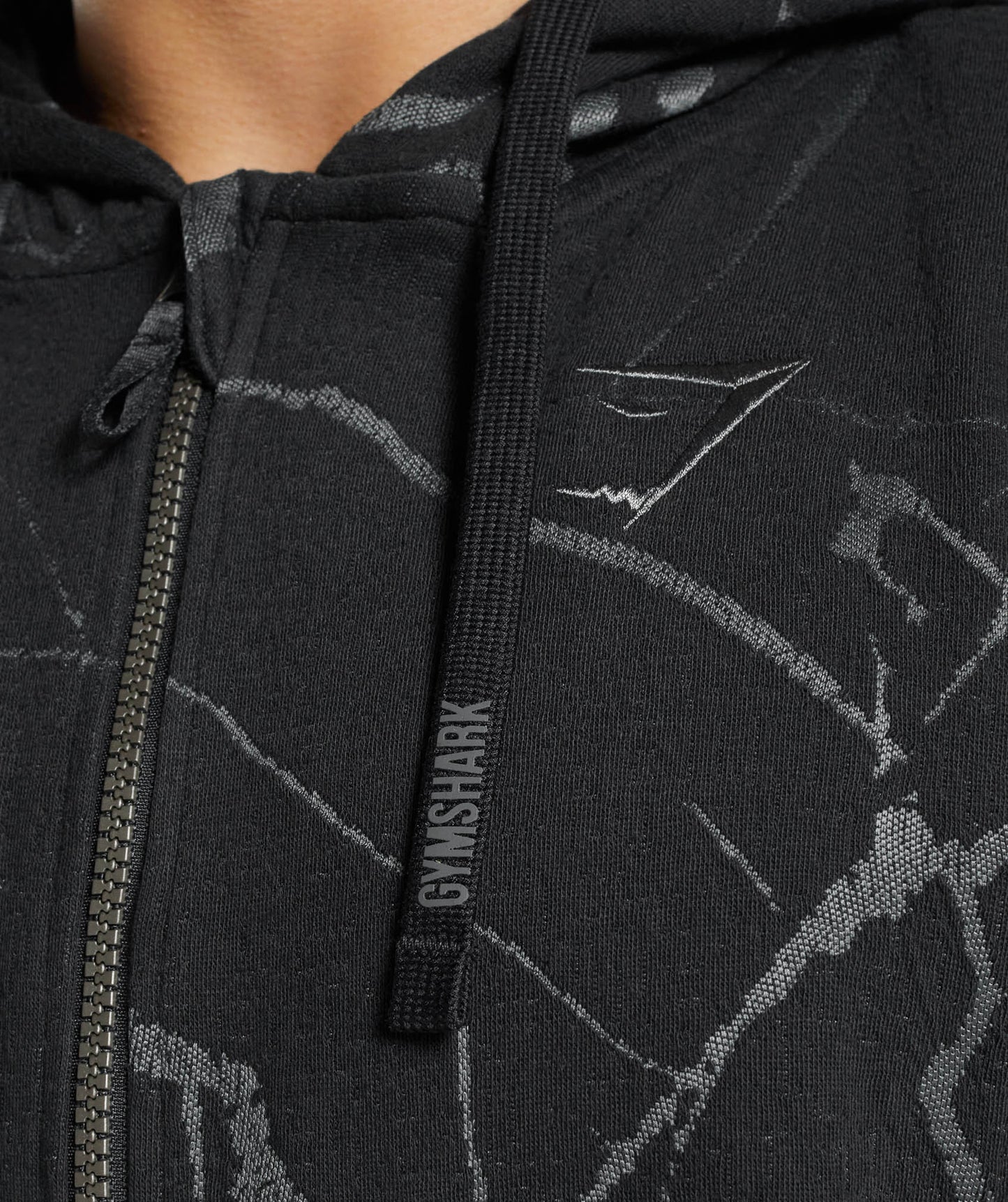 Gymshark Power Reißverschluss Hoodie - Schwarzer Druck
