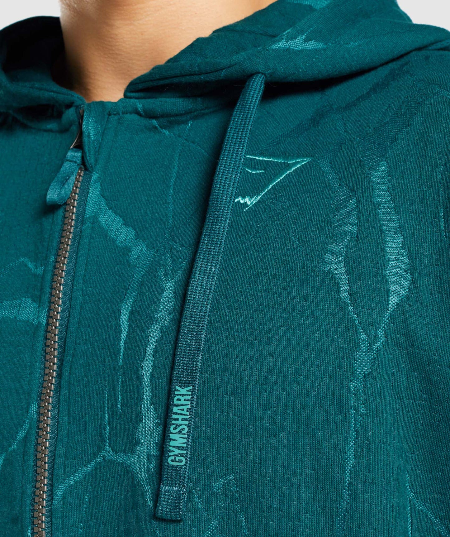 Gymshark Power Zip Up Hoodie - Teal Print