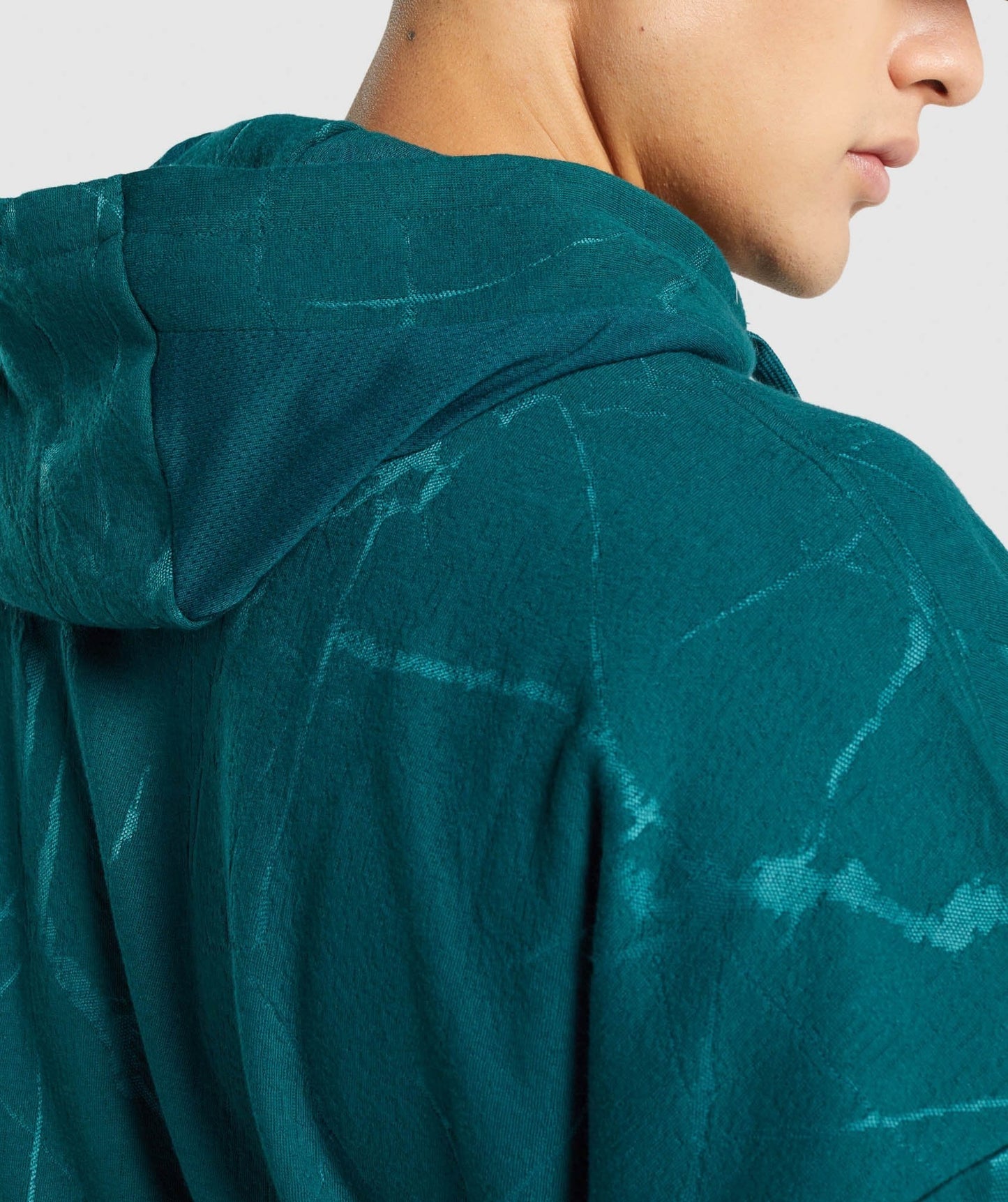 Gymshark Power Zip Up Hoodie - Teal Print