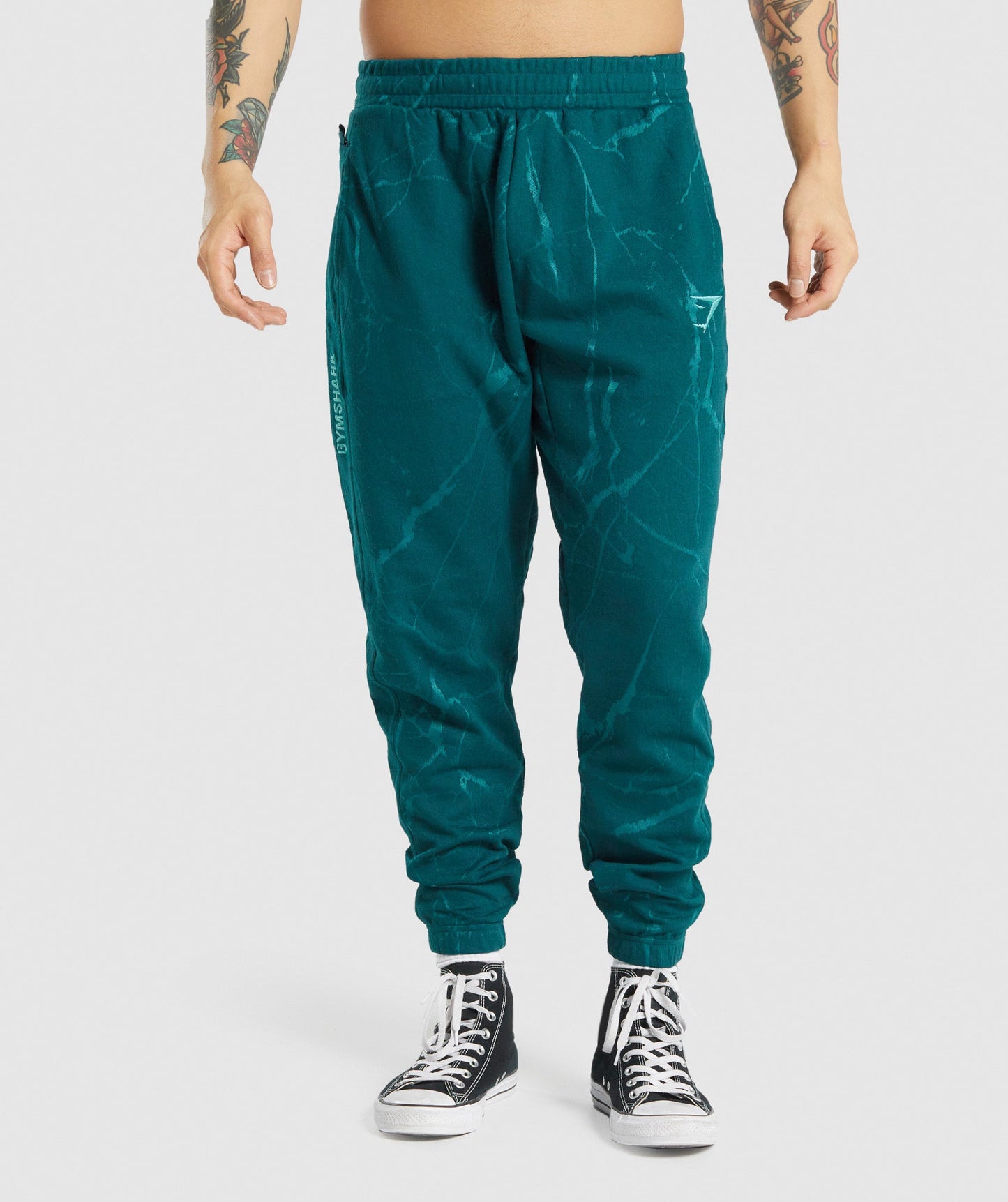 Gymshark Power Joggers - blaugrüner Druck