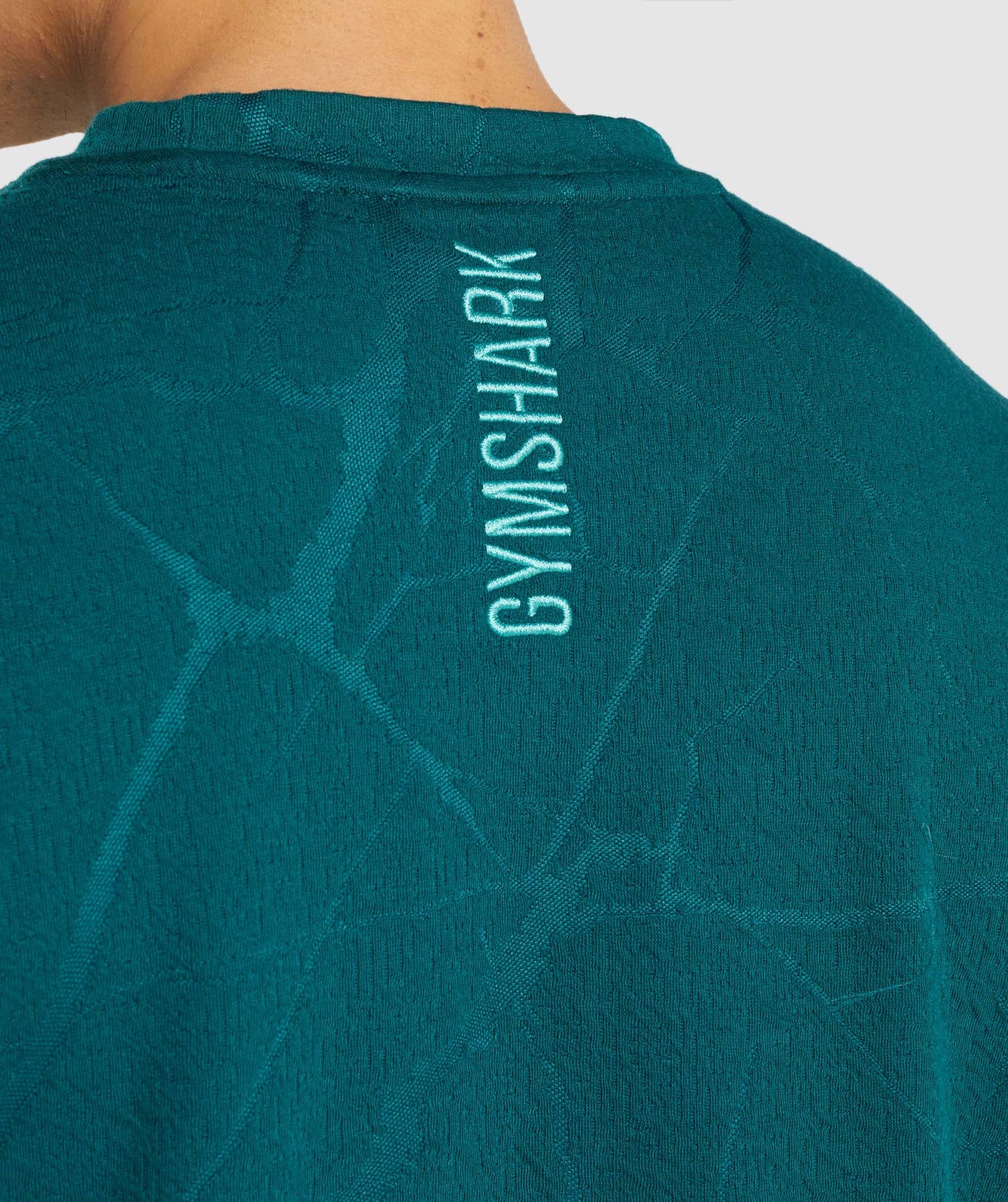 Gymshark Power Kurzarm Sweatshirt - Blauglee Print