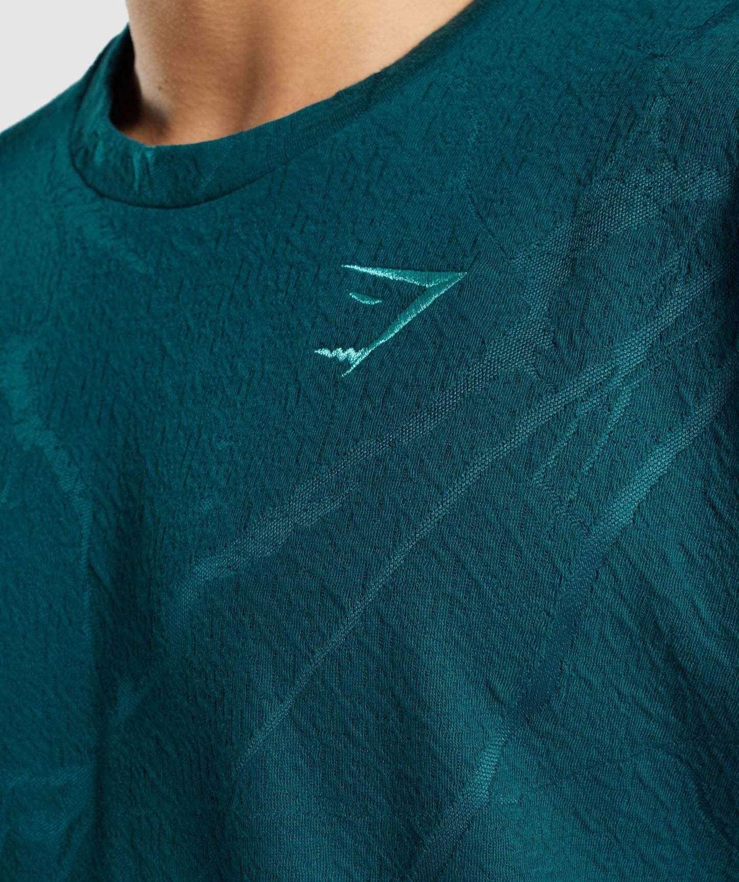 Gymshark Power Kurzarm Sweatshirt - Blauglee Print