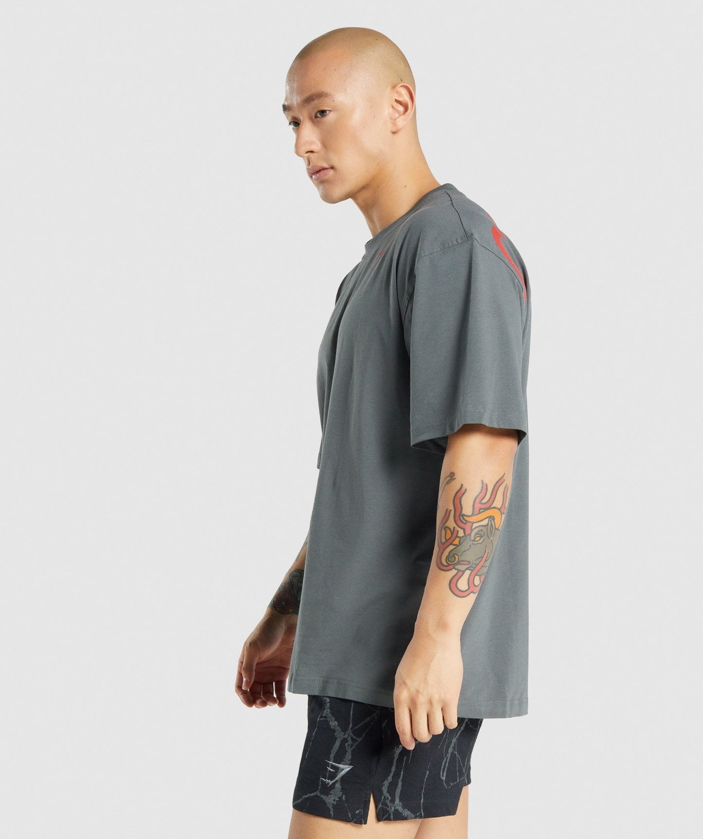 Gymshark Power T -Shirt - Holzkohlegrau