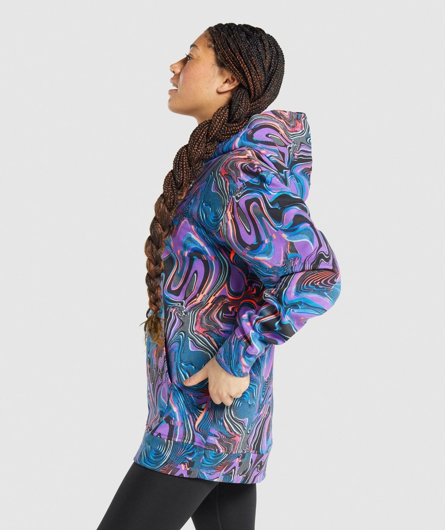 Gymshark Pre-Workout Graphic Hoodie - Purple Print