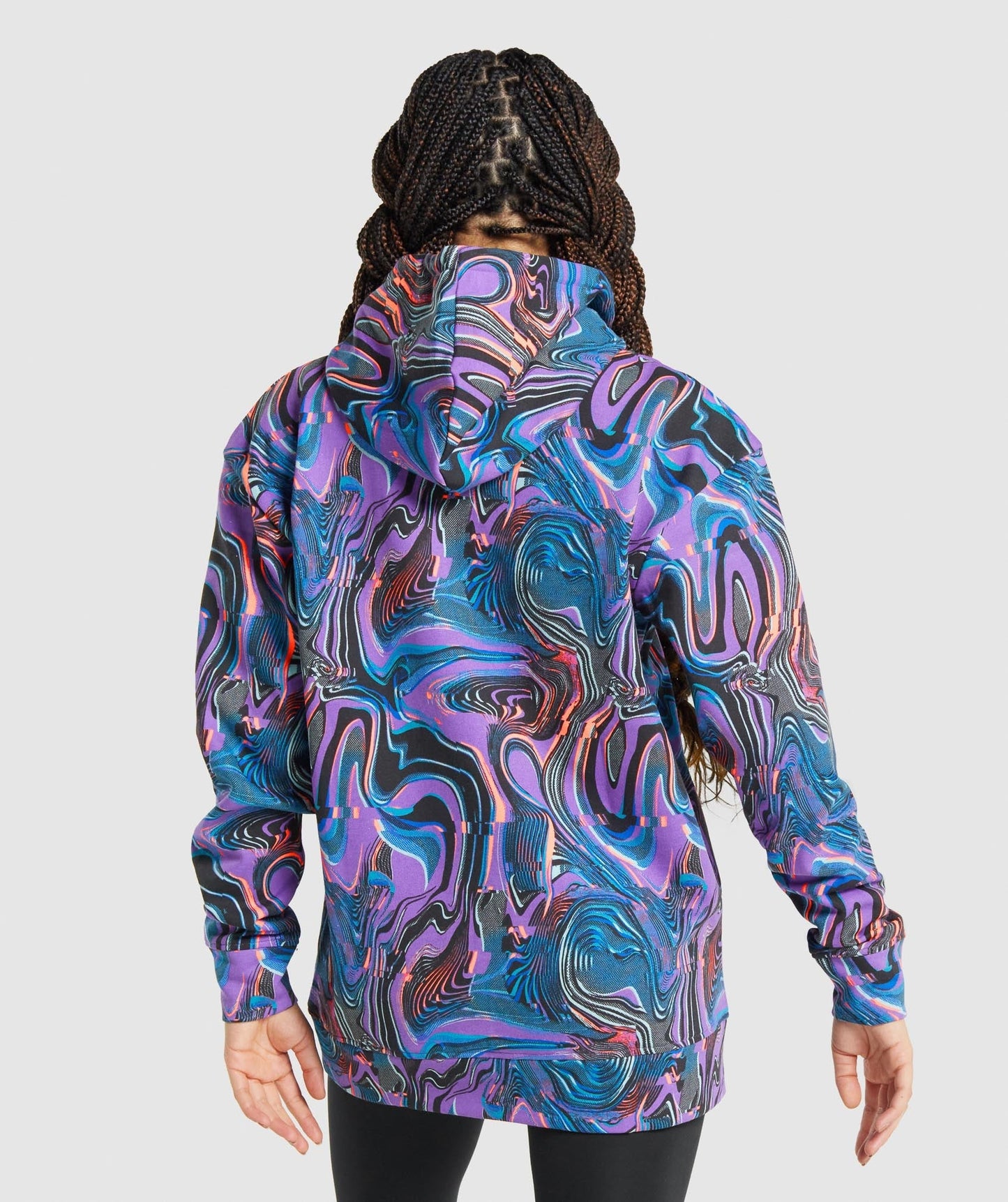 Gymshark Pre-Workout Graphic Hoodie - Purple Print