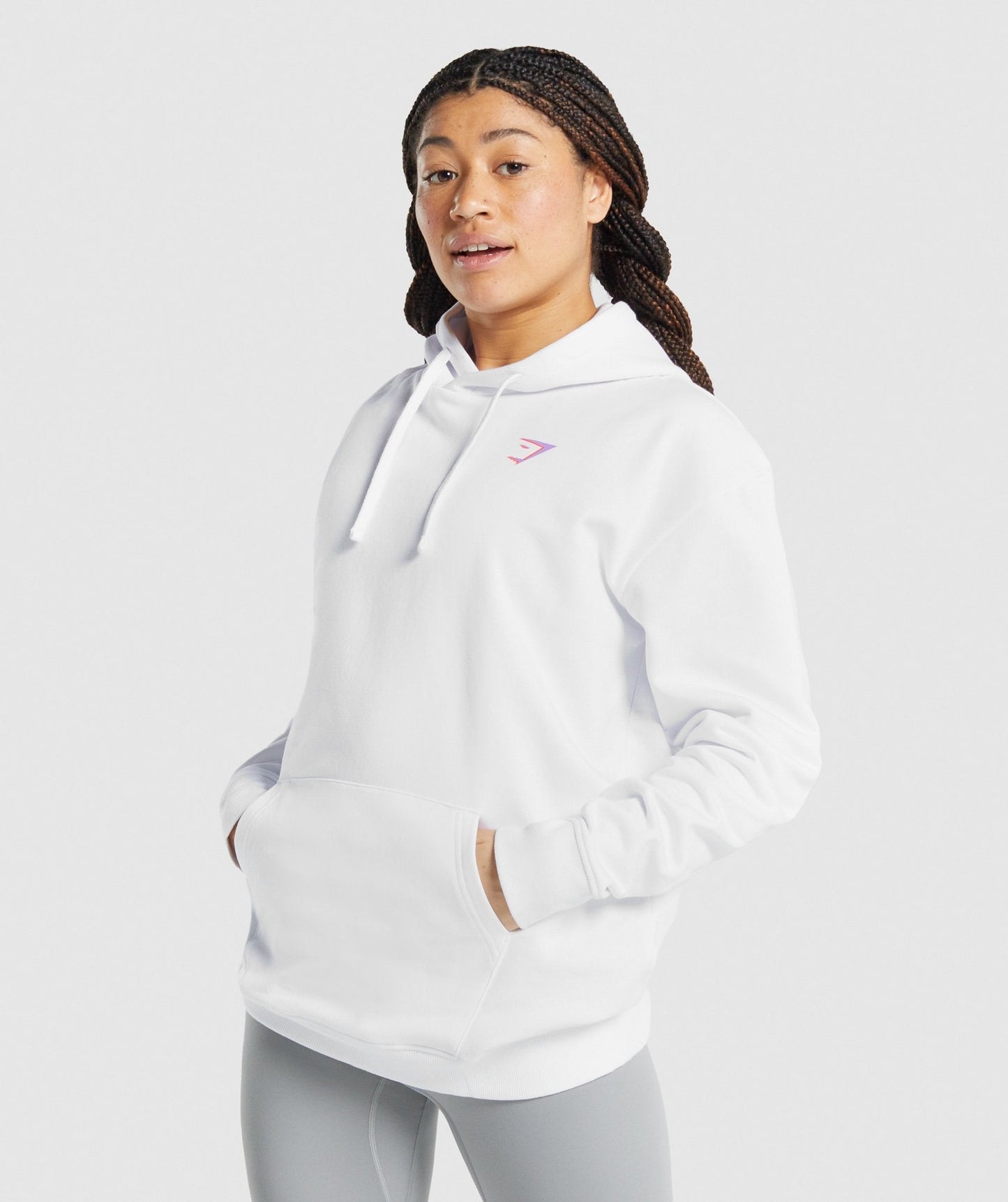 Gymshark Pre -Workout Grafik Hoodie - Weiß