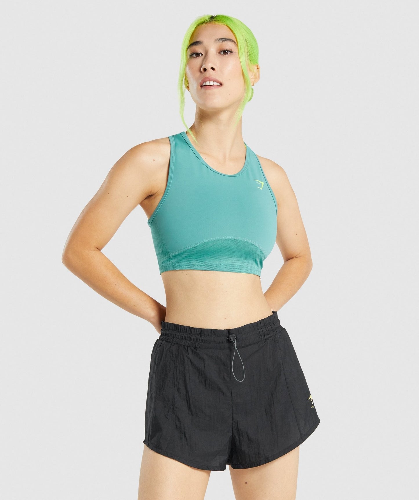 Gymshark Puls Crop Tank - blaugrün