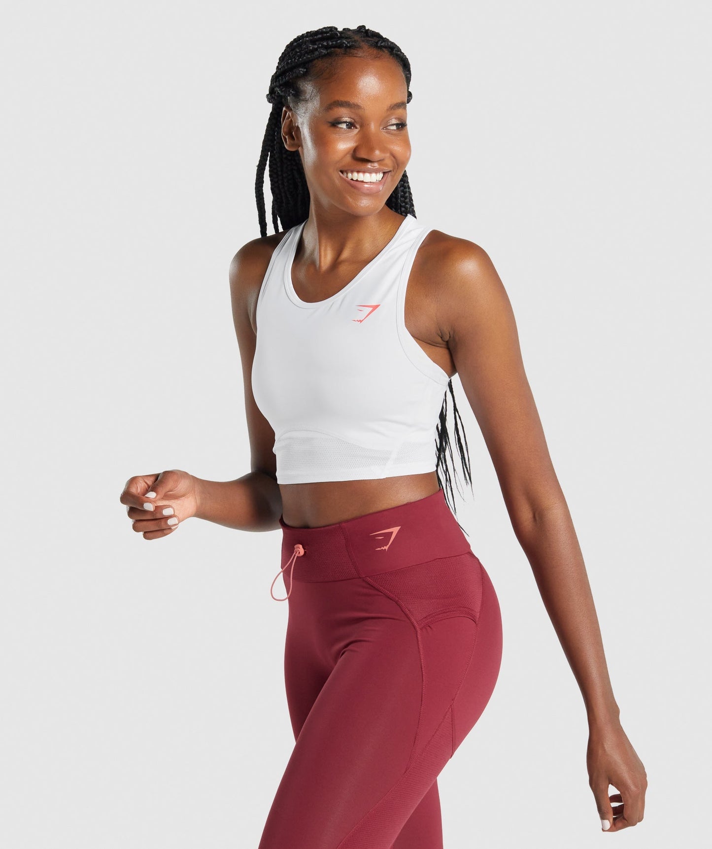 Gymshark Puls Crop Tank - Weiß