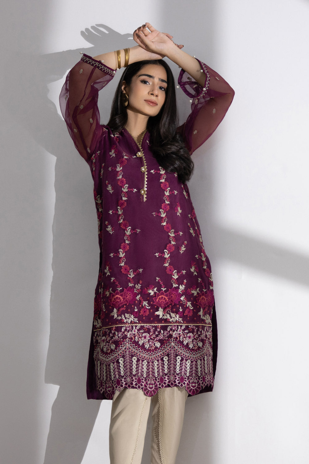 Embroidered Organza Shirt