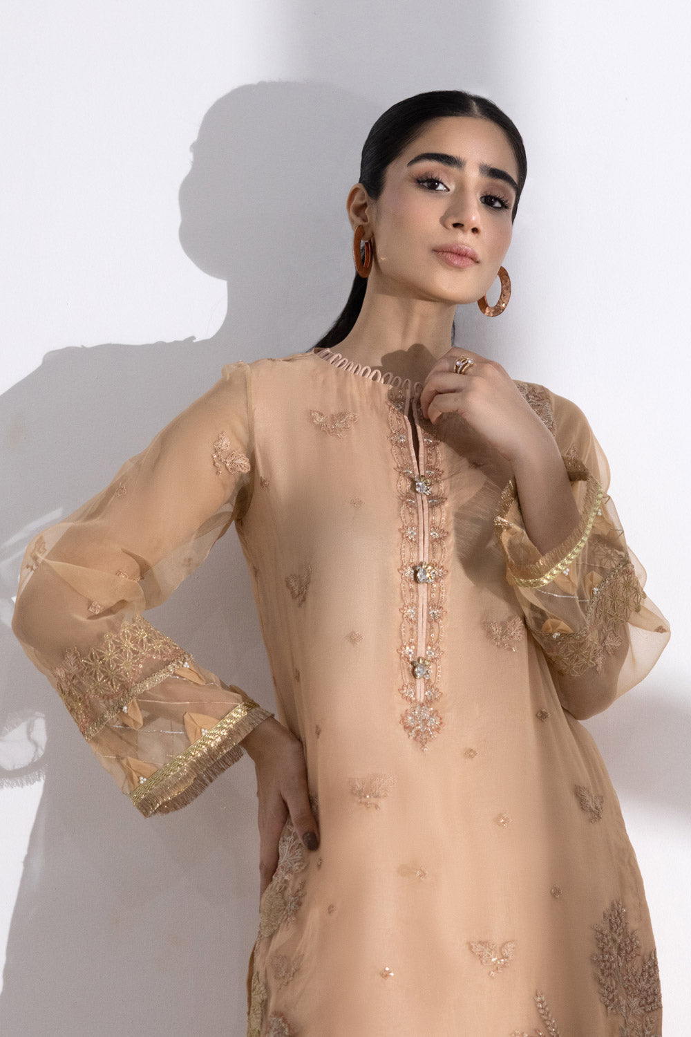 Embroidered Organza Shirt