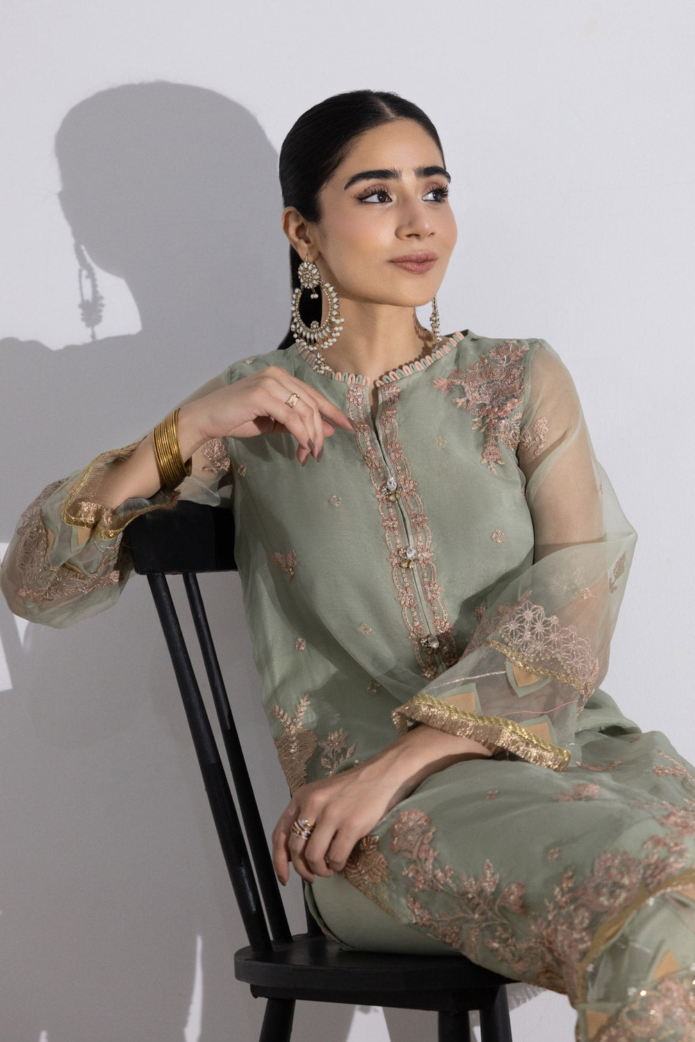 Embroidered Organza Shirt