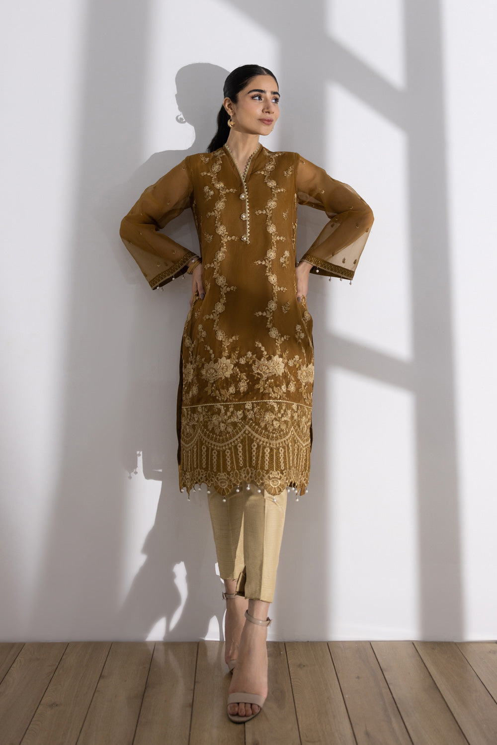 Embroidered Organza Shirt