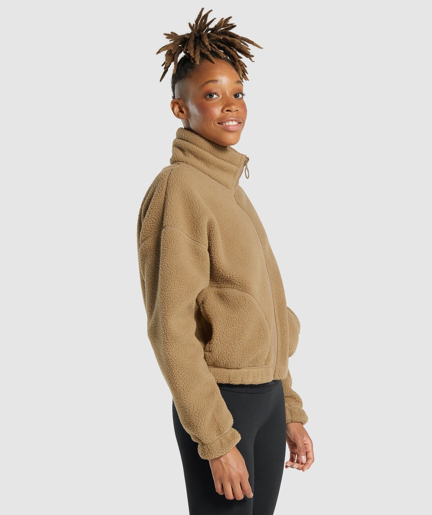 Gymshark Sherpa Jacke - hellbraun