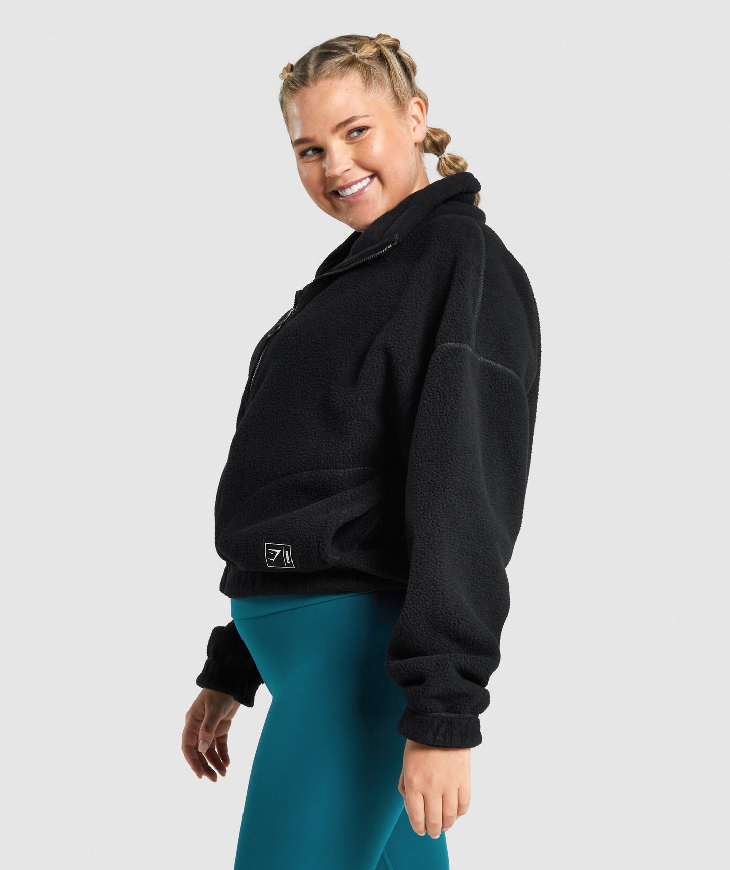 Gymshark Sherpa Jacke - schwarz