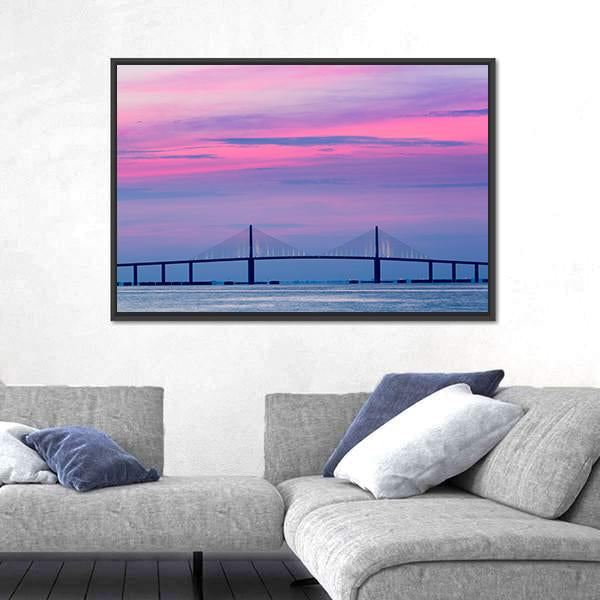 Skyway Bridge Canvas Wall Art-3 Horizontal-Gallery Wrap-25" x 16"-Tiaracle