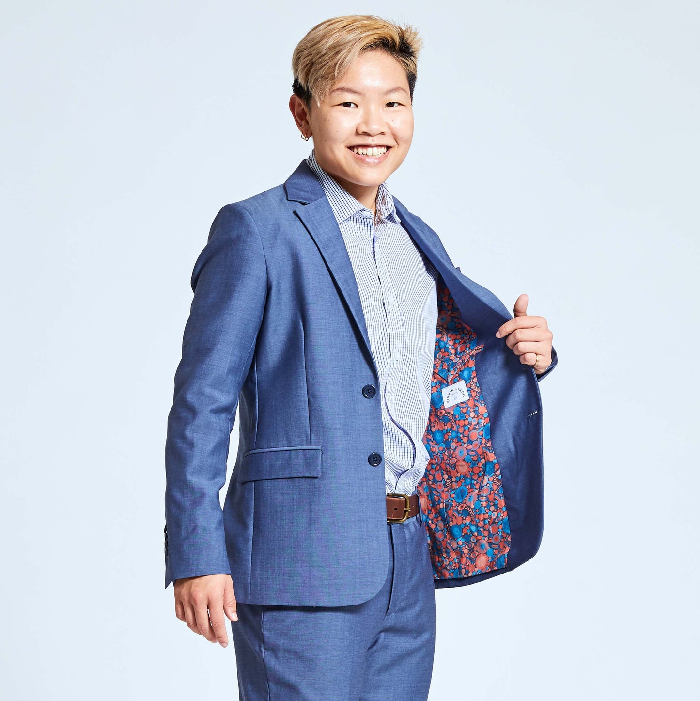Der schieferblaue Blazer Georgie X Lisa Congdon Lining