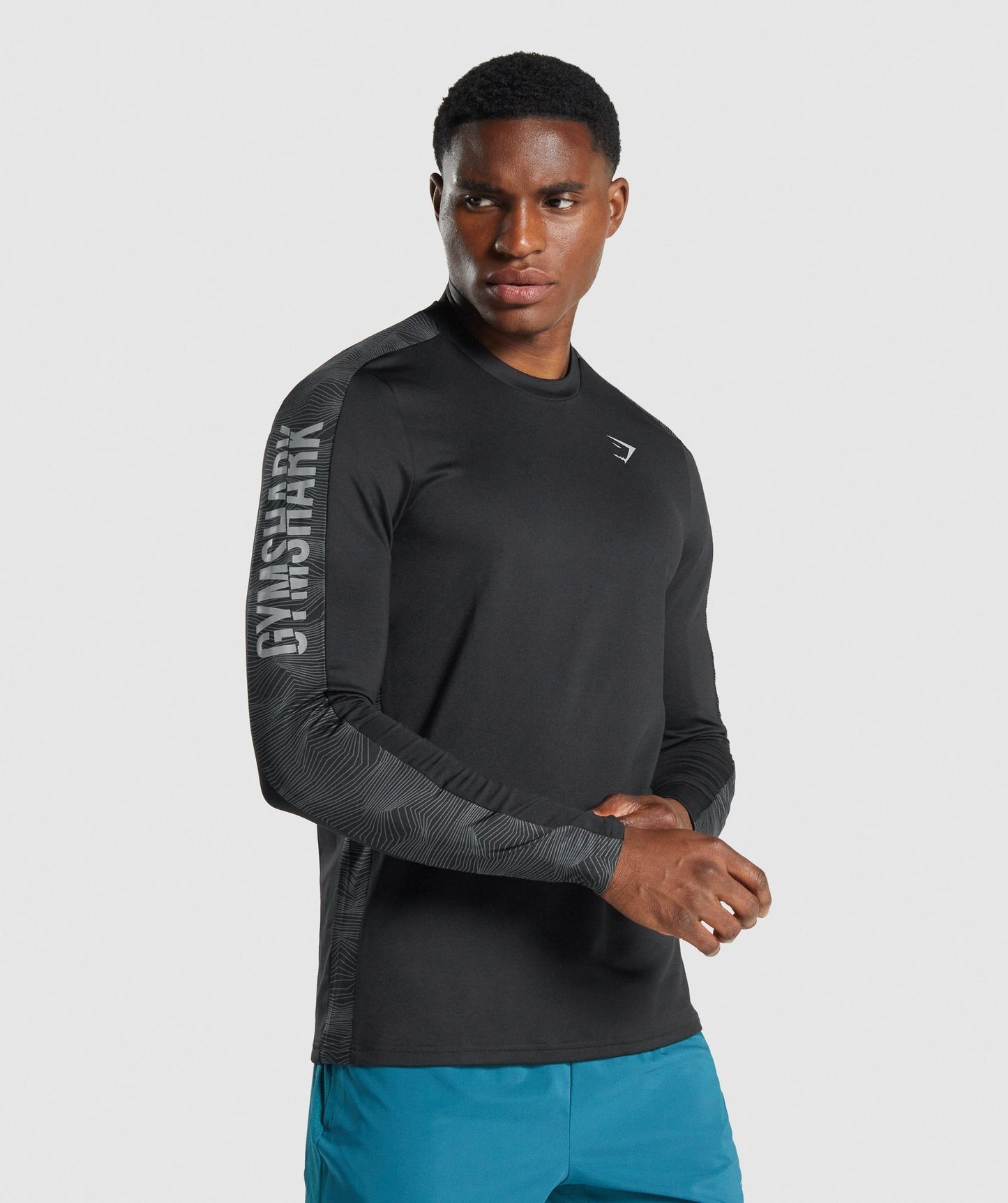 Gymshark Sport Langarm Grafik T -Shirt - Schwarz